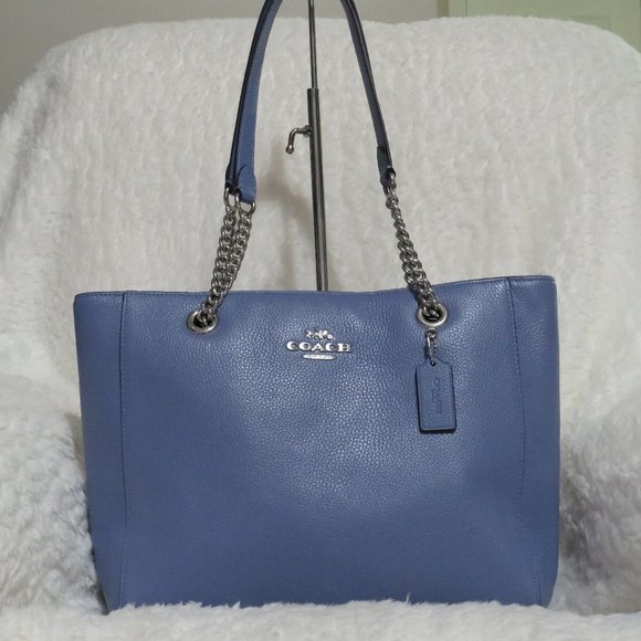 Coach Leather Marlie Tote (Periwinkle)	C1566 - Picture 1 of 7